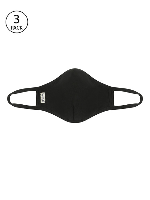 

Pluchi Women Pack Of 3 Pcs Black Solid Reusable 2-Ply Protective Outdoor Masks