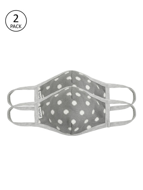 

Pluchi Women Pack of 2 Grey Printed 2-Ply Reusable Outdoor Cloth Masks