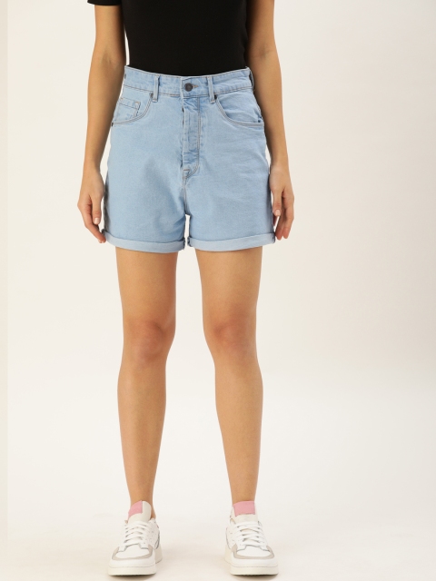 

Moda Rapido Women Blue Solid Regular Fit Denim Shorts