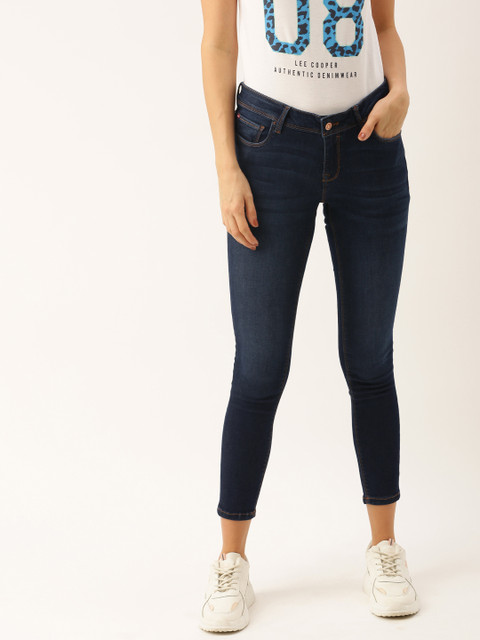 

Lee Cooper Women Blue Skinny Fit Low-Rise Clean Look Stretchable Cropped Jeans