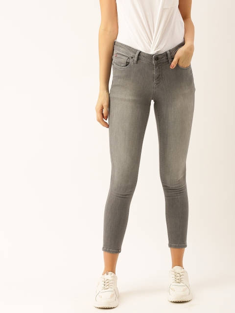 

Lee Cooper Women Grey Skinny Fit Low-Rise Clean Look Stretchable Cropped Jeans