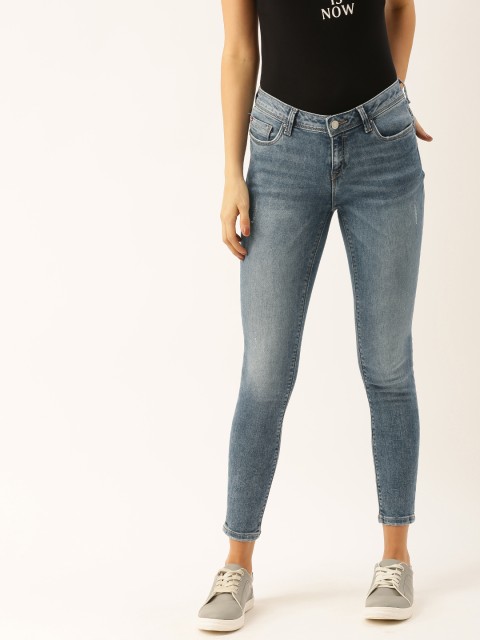 

Lee Cooper Women Blue Skinny Fit Low-Rise Clean Look Stretchable Cropped Jeans