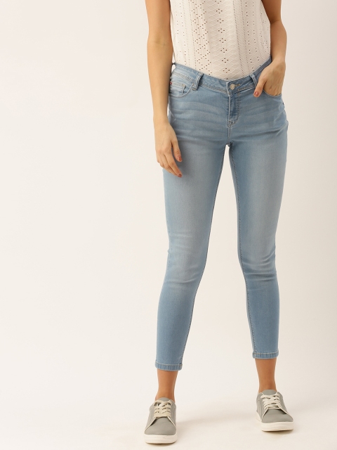 

Lee Cooper Women Blue Skinny Fit Low-Rise Clean Look Stretchable Cropped Jeans