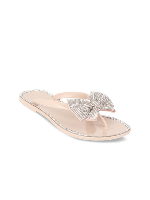 

Truffle Collection Women Nude-Coloured Solid Open Toe Flats