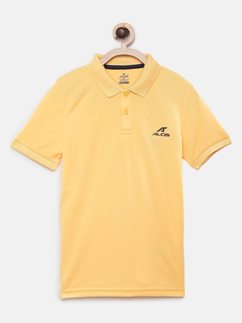 

Alcis Boys Yellow Solid Slim Fit Polo Collar T-shirt