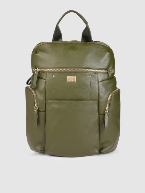 

Allen Solly Women Olive Green Solid Backpack