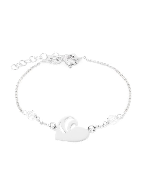 

Carlton London 925 Sterling Silver-Brown Rhodium-Plated CZ-Studded Charm Bracelet