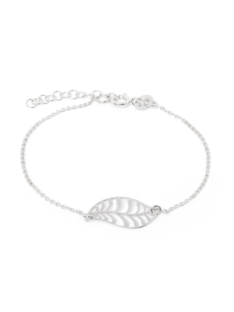 

Carlton London 925 Sterling Silver- Rhodium-Plated Butterfly-Shaped Dual-Stranded Bracelet