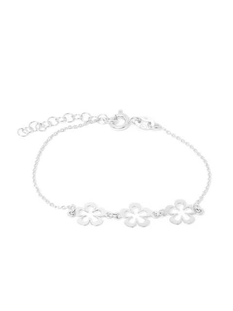 

Carlton London 925 Sterling Silver- Rhodium-Plated Circular Bracelet with Cut-Outs