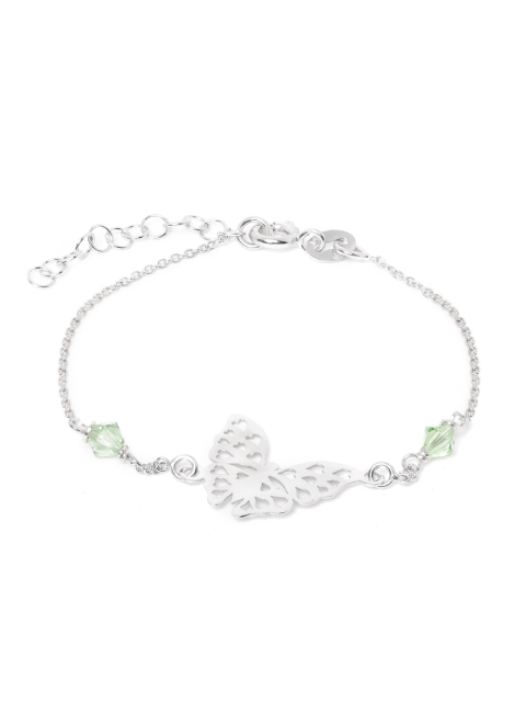 

Carlton London 925 Sterling Silver-White Rhodium-Plated Circular Beaded Bracelet