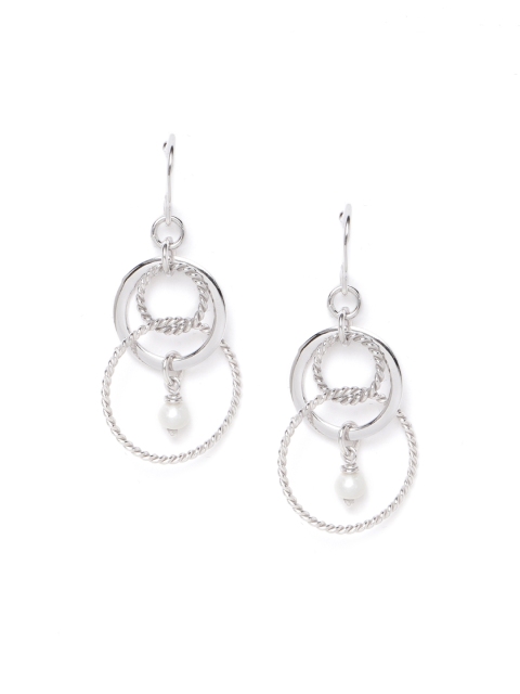 

Carlton London 925 Sterling Silver- Rhodium-Plated Beaded Circular Drop Earrings