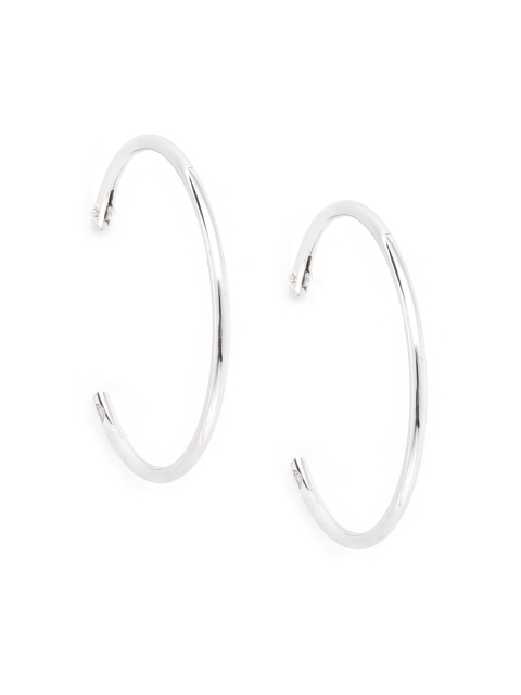 

Carlton London 925 Sterling Silver- Rhodium-Plated Circular Hoop Earrings