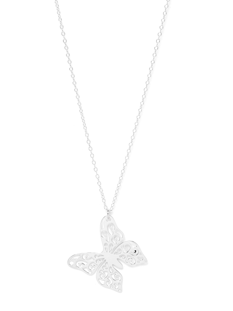 

Carlton London 925 Sterling Silver- Rhodium-Plated Butterfly-Shaped Necklace