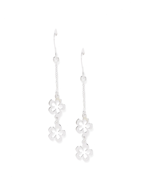 

Carlton London 925 Sterling Silver- Rhodium-Plated Floral Drop Earrings