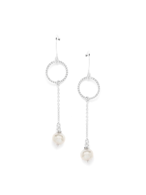 

Carlton London 925 Sterling Silver- Rhodium-Plated Beaded Circular Drop Earrings
