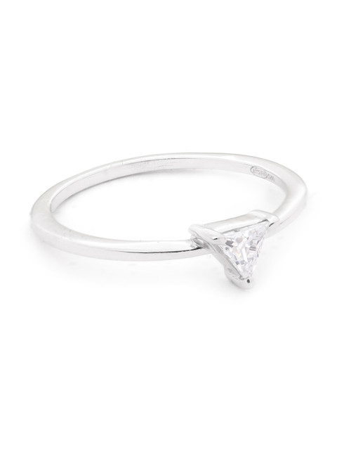 

Carlton London 925 Sterling Silver-Women Rhodium-Plated CZ Stone Studded Finger Ring