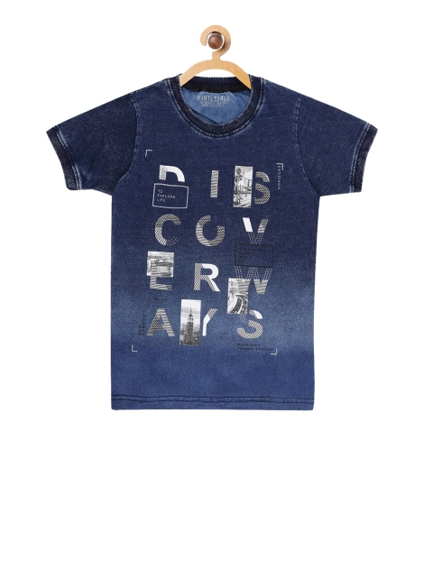 

Monte Carlo Boys Navy Blue Printed Round Neck T-shirt