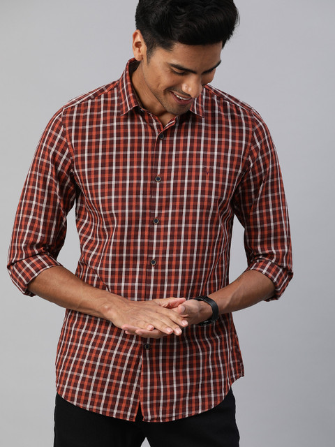 

Allen Solly Sport Men Maroon & White Slim Fit Checked Casual Shirt
