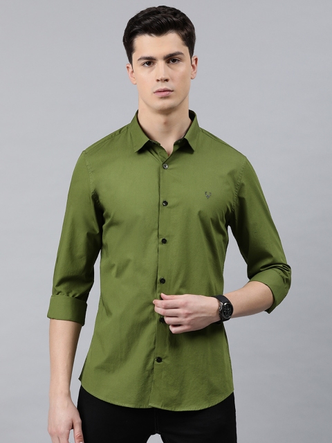 

Allen Solly Sport Men Olive Green Super Slim Fit Solid Casual Shirt