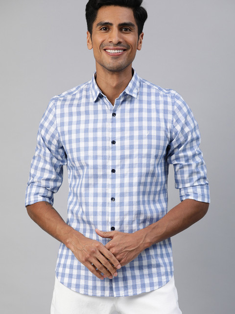 

Allen Solly Sport Men Blue & White Slim Fit Checked Casual Shirt