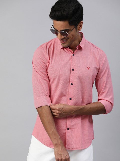 

Allen Solly Sport Men Red & White Slim Fit Self Checked Casual Shirt