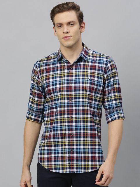 

Allen Solly Sport Men Navy Blue & White Slim Fit Checked Casual Shirt