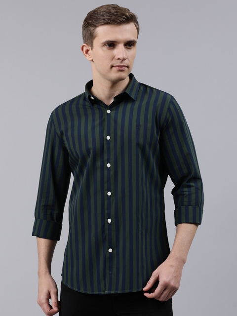 

Allen Solly Sport Men Navy Blue & Green Slim Fit Striped Casual Shirt