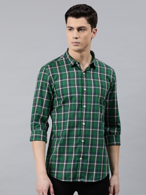 

Allen Solly Sport Men Green & White Super Slim Fit Checked Casual Shirt