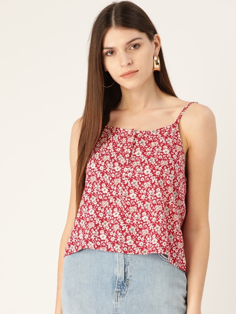 

Trend Arrest Women Red & White Floral Print Top
