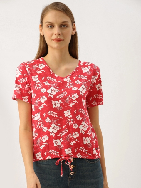 

Lee Cooper Women Red & White Regular Fit Checked Casual Shirt