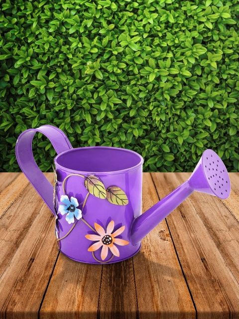 

green girgit Purple Printed Watering Can Planter - Small