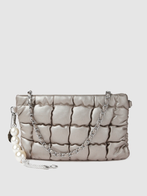 

RHHENSO Women Silver-Toned Quilted Purse