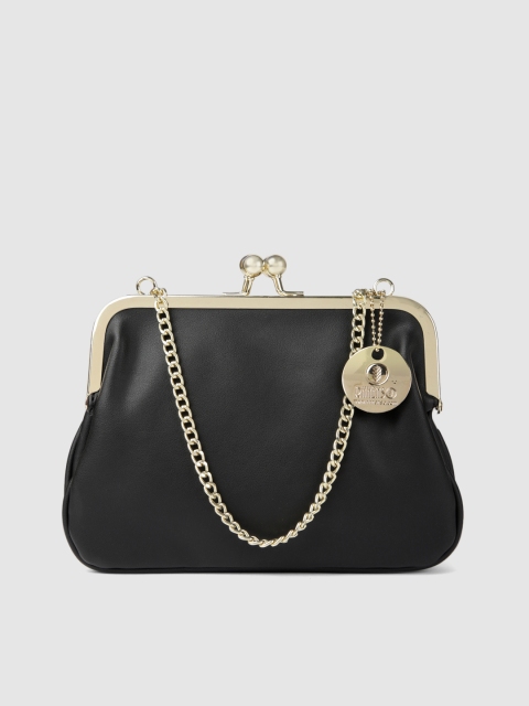 

RHHENSO Black Solid Vegan Box Clutch