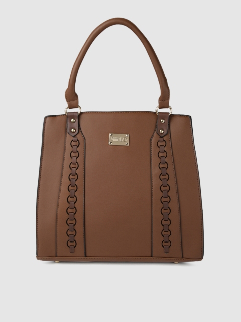 

RHHENSO Women Brown Self Design Shoulder Bag