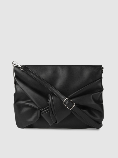 

RHHENSO Black Solid Vegan Bow Sling Bag