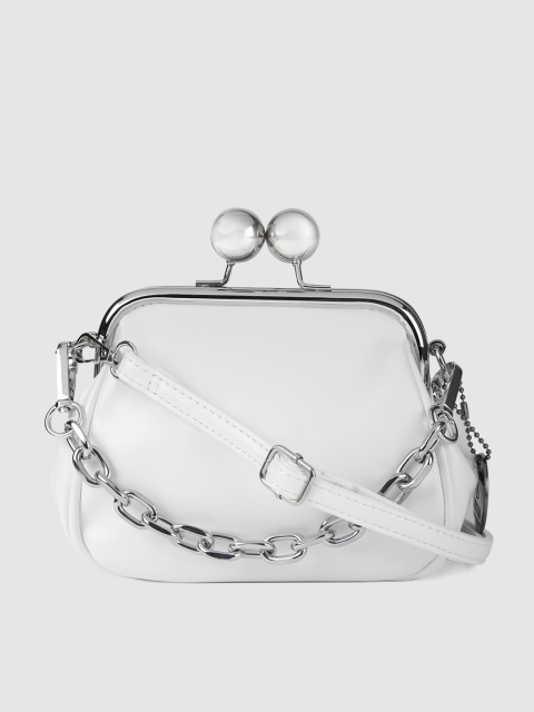 

RHHENSO White Solid Vegan Leather Purse Clutch