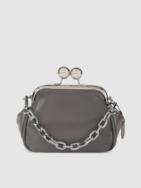 

RHHENSO Grey Solid Clutch