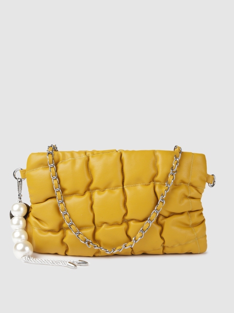 

RHHENSO Yellow Self Design Sling Bag