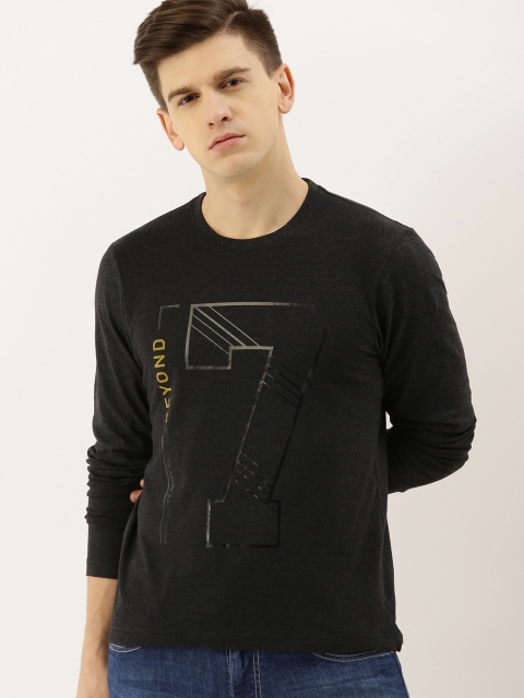 

Moda Rapido Men Charcoal Grey Printed Round Neck T-shirt
