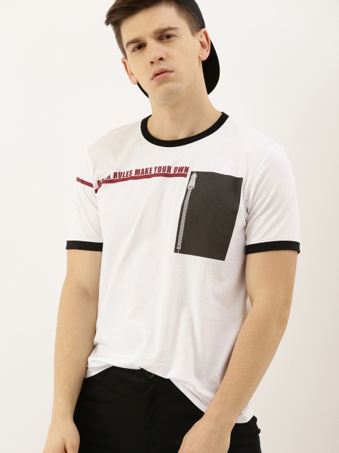 

Moda Rapido Men White Printed Round Neck T-shirt