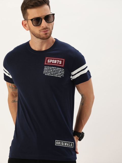 

Moda Rapido Men Navy Blue Solid Round Neck T-shirt