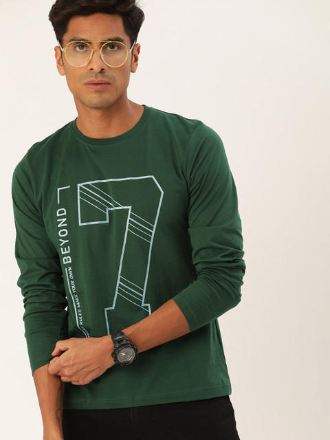 

Moda Rapido Men Green Varsity Printed Round Neck T-shirt