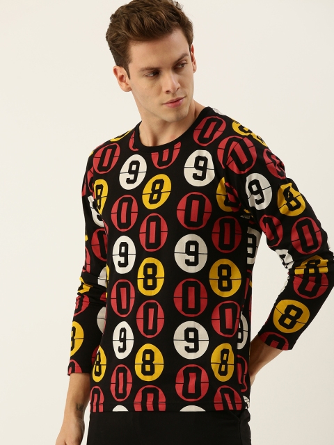 

Moda Rapido Men Black & Red Printed Round Neck T-shirt