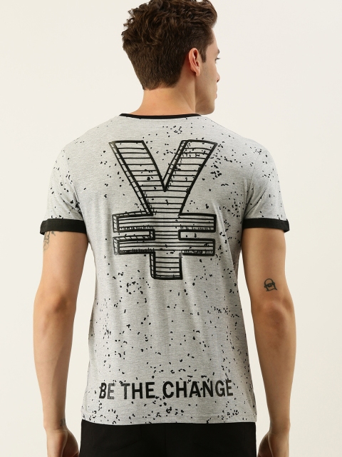 

Moda Rapido Men Grey Melange Printed Round Neck T-shirt
