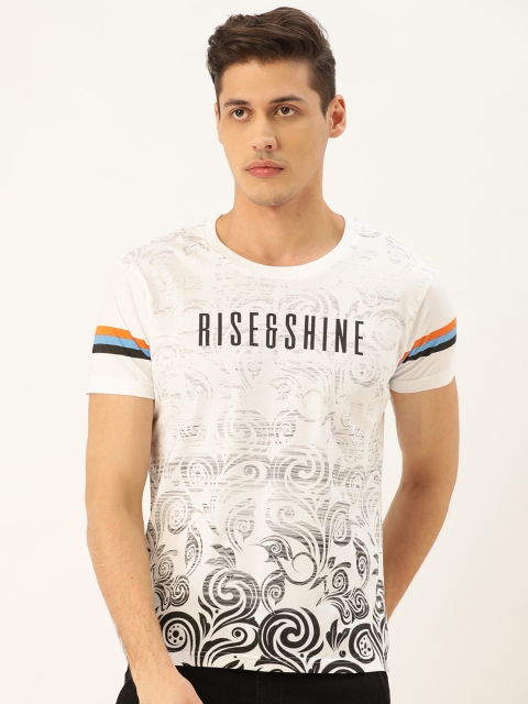

Moda Rapido Men White & Black Printed Round Neck T-shirt