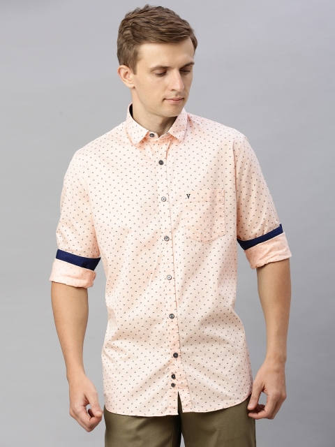 

Van Heusen Sport Men Pink & Navy Blue Slim Fit Printed Casual Shirt