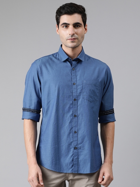 

Van Heusen Sport Men Blue Slim Fit Solid Casual Shirt