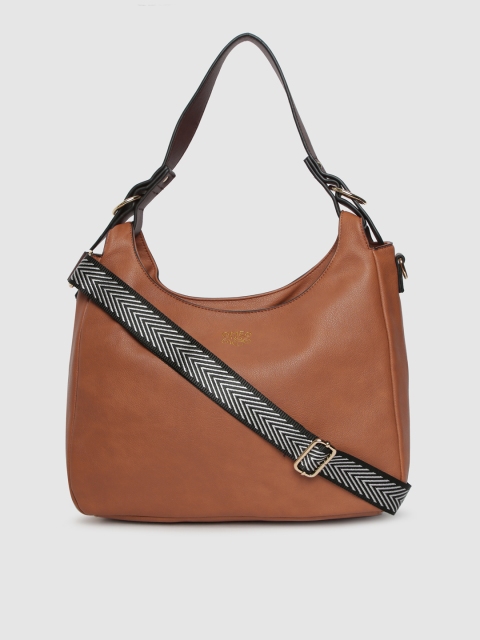 

MERAKI Tan-Brown Solid Hobo Bag
