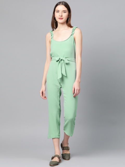 

Cayman Women Sea Green Solid Basic Jumpsuit