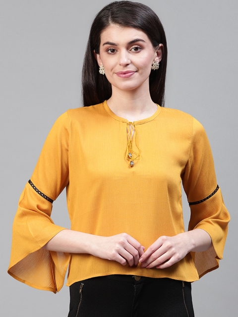 

Cayman Women Mustard Yellow Solid Top